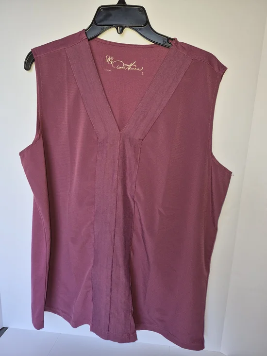 DG2 by Diane Gilman Sleeveless V-Neck Tank in Rose - Picture 1 of 4